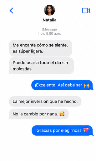 Conversación real con Natalia sobre la ligereza y comodidad de su peluca Flying Dove